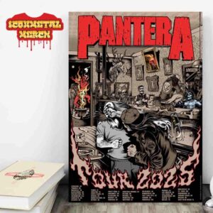 Pantera Cowboy From Hell 2025 Tour Lithograph Poster City List Merch Limited Wall Decor Poster Canvas