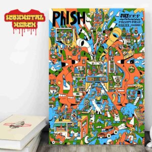 Phish Event Artwork Poster At Folsom Field Boulder CO From July 3rd To 5th 2025 Wall Decor Poster Canvas