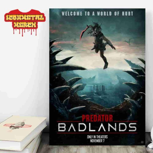 Predator Badlands Official Poster Welcome To World Of Hurt Only In Theaters November 7th 2025 Wall Decor Poster Canvas