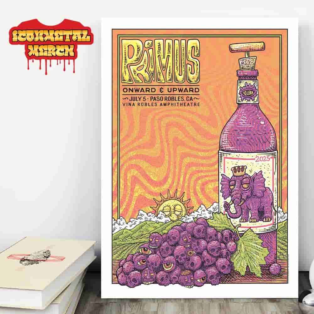 Primus Event Poster At Vina Robles Amphitheatre Paso Robles CA On July 5th 2025 Wall Decor Poster Canvas Primus Event Poster At Vina Robles Amphitheatre Paso Robles CA On July 5th 2025 Wall Decor Poster Canvas