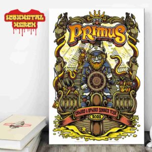 Primus VIP Artwork Poster Sailing the Seas of Cheese 2025 Onward And Upward Summer Tour Wall Decor Poster Canvas