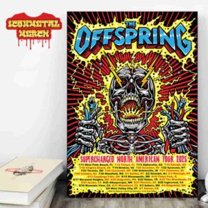 The Offspring Supercharged North American Tour 2025 Artwork Poster Date And City List Wall Decor Poster Canvas