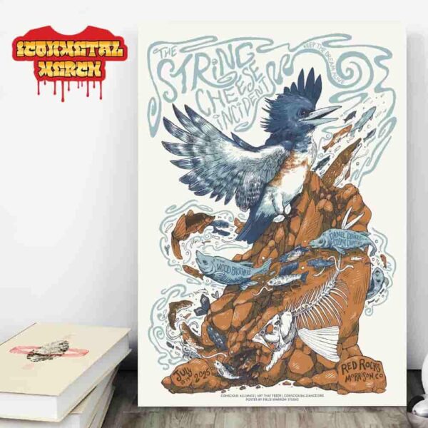 The String Cheese Incident Tour 2025 Poster With The Wood Brothers And Daniel Donatos Cosmic Country At Red Rocks Morrison CO On July 18th-19th 2025 Wall Decor Poster Canvas