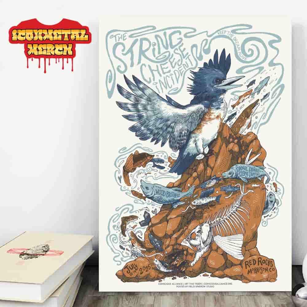 The String Cheese Incident Tour 2025 Poster With The Wood Brothers And Daniel Donatos Cosmic Country At Red Rocks Morrison CO On July 18th-19th 2025 Wall Decor Poster Canvas The String Cheese Incident Tour 2025 Poster With The Wood Brothers And Daniel Donatos Cosmic Country At Red Rocks Morrison CO On July 18th-19th 2025 Wall Decor Poster Canvas