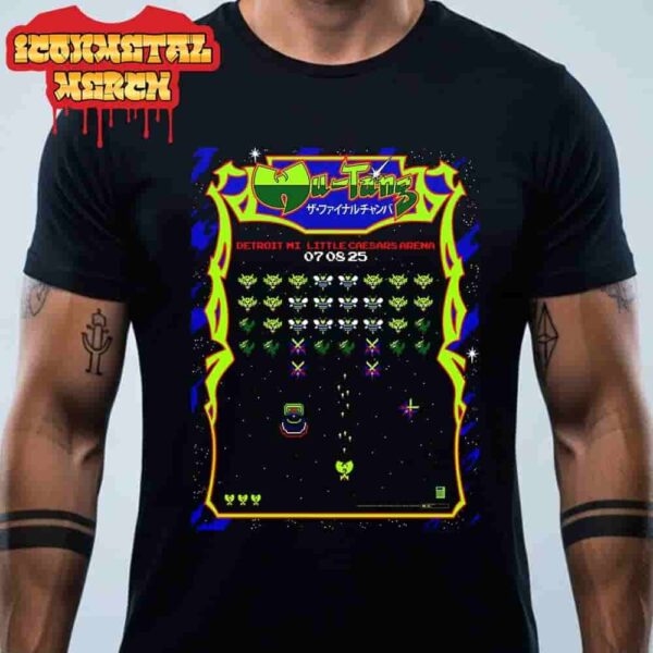 Wu-Tang Clan The Final Chamber Tour 2025 Artwork Poster At Little Caesars Arena Detroit MI On July 8th 2025 Classic T-Shirt