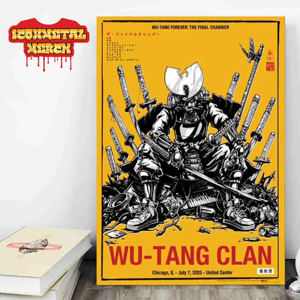 Wu-Tang Clan The Final Chamber Tour 2025 Event Poster At United Center Chicago IL On July 7th 2025 Wall Decor Poster Canvas Wu-Tang Clan The Final Chamber Tour 2025 Event Poster At United Center Chicago IL On July 7th 2025 Wall Decor Poster Canvas